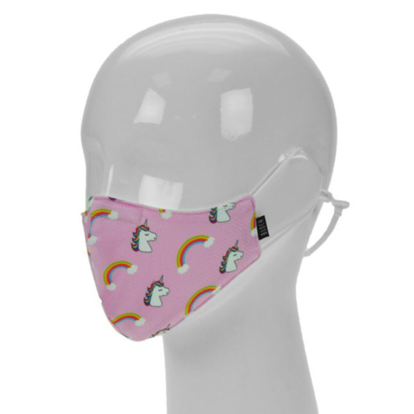 Childs Unicorns & Rainbows Dancer Lanyard Face Mask